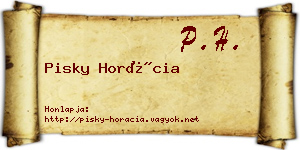 Pisky Horácia névjegykártya